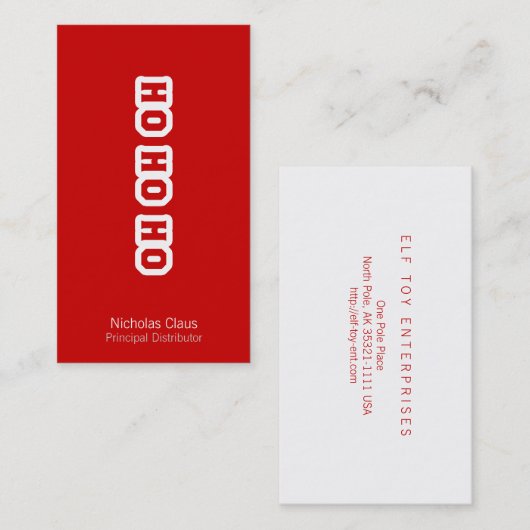 CARTE DE VISITE HO HO HO (Devant / Derrière)