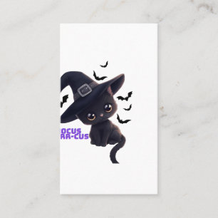 Carte De Visite Hocus Purr-cus Mignon Chat Noir Halloween Art Clas