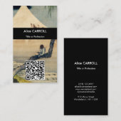 Carte De Visite Hokusai - Garçon regardant le Mont Fuji - QR Code (Devant / Derrière)