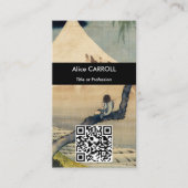 Carte De Visite Hokusai - Garçon regardant le Mont Fuji - QR Code (Devant)