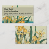 Carte De Visite Hokusai grasshopper et iris Japon (Devant / Derrière)