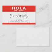 Carte De Visite hola je llamo (Devant / Derrière)
