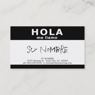 Carte De Visite hola me llamo (noir)