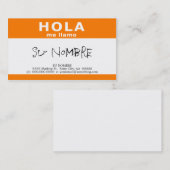 Carte De Visite hola me llamo (orange) (Devant / Derrière)
