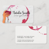 Carte De Visite Holding Glass of Wine | A Toast | Cheers (Devant / Derrière)