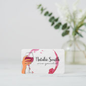 Carte De Visite Holding Glass of Wine | A Toast | Cheers (Debout devant)