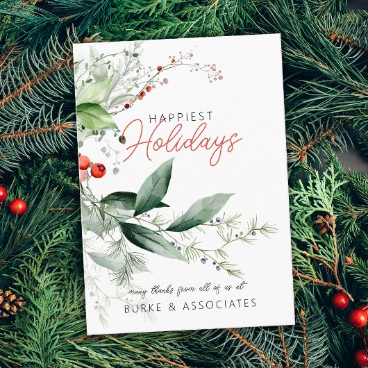 Carte De Visite Holiday Business Greenery Personalized