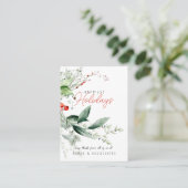 Carte De Visite Holiday Business Greenery Personalized (Debout devant)