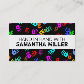 Carte De Visite holiES - motif couleur mains 1 + votre backgr.