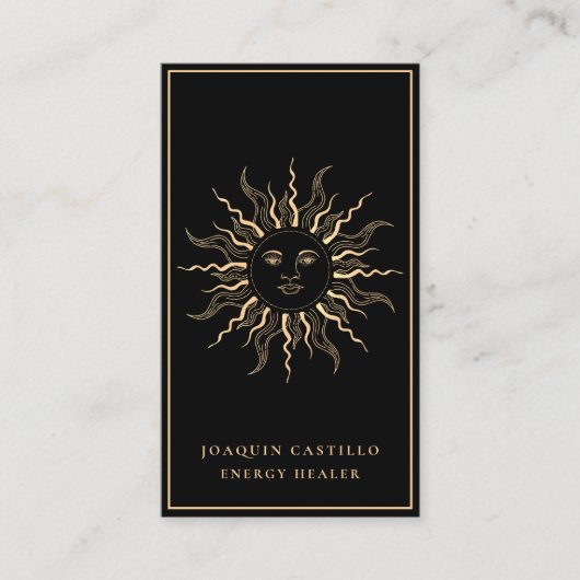 Carte De Visite Holistic Celestial Gold Black Elegant (Devant)