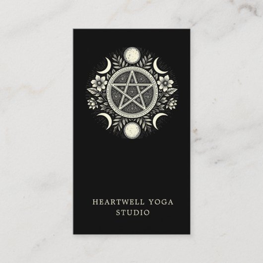 Carte De Visite Holistic Celestial Sun Moon Black (Devant)
