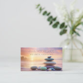Carte De Visite Holistic Coach pastel lac & pierres de guérison (Debout devant)