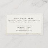 Carte De Visite Holistic Esthetician Natural Beige Beauty Spa (Dos)
