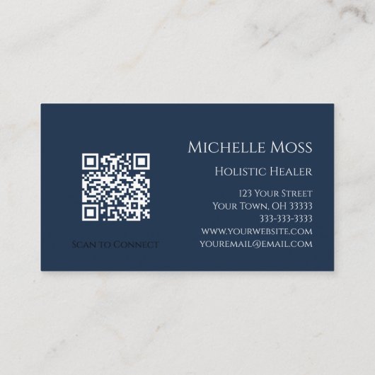 Carte De Visite Holistic Healer Yin Yang QR code Wellness (Dos)