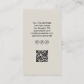 Carte De Visite Holistic Health Therapist Professional QR Code (Dos)
