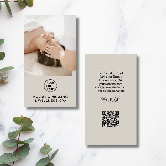 Carte De Visite Holistic Health Therapist Professional QR Code