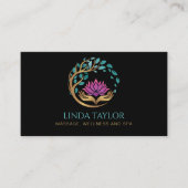 Carte De Visite Holistic Massage Therapist Wellness Spa Lotus (Devant)