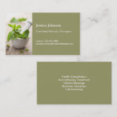 Carte de visite holistique de thérapie de mortier (Devant / Derrière)