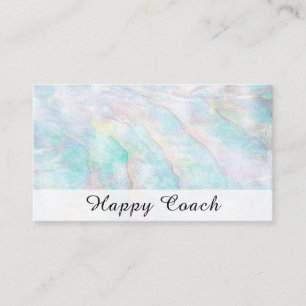 Carte De Visite Holistique en pastel rose bleu d'ormeau de perle