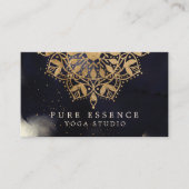 Carte De Visite Holistique Mandala Lotus Dark Ink Yoga (Devant)