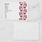 Carte De Visite Holly Berries Design croix de fleur rouge (Devant / Derrière)