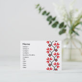 Carte De Visite Holly Berries Design croix de fleur rouge (Debout devant)