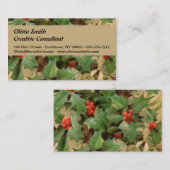 Carte De Visite Holly Tree Noël Vintage (Devant / Derrière)