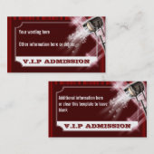 Carte De Visite Hollywood épousant le billet d'admission (Devant / Derrière)