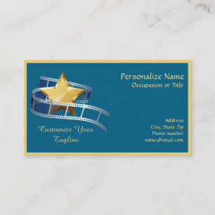 Carte De Visite Hollywood Gold Star Movie Filmstrip Personnalisé
