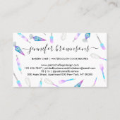 Carte De Visite Hologramme blanc Turquoise rose boulangerie Chef p (Dos)