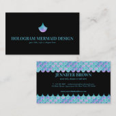 Carte De Visite Hologramme de sirène noire (Devant / Derrière)