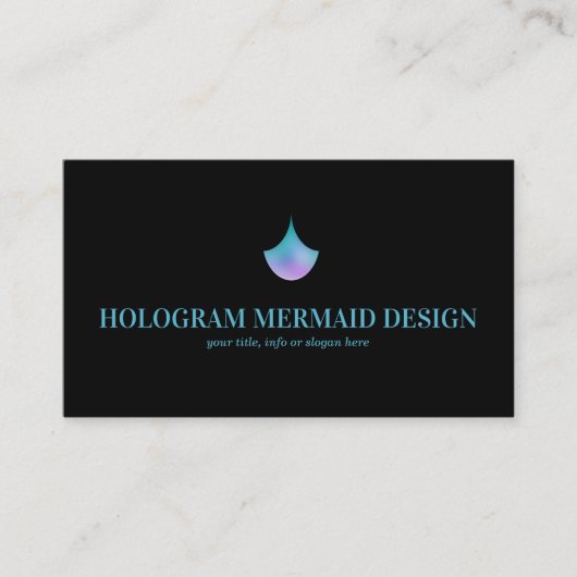 Carte De Visite Hologramme de sirène noire (Devant)