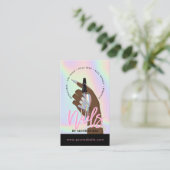 Carte De Visite Hologramme holographique de la technologie des ong (Debout devant)