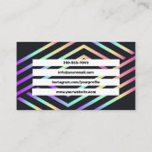 Carte De Visite Hologramme moderne lumineux arc-en-ciel Informatio (Dos)