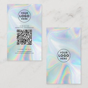 Carte De Visite Hologramme moderne QR Code Social Media Custom