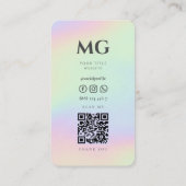 Carte De Visite Hologramme professionnel Monogramme moderne (Dos)