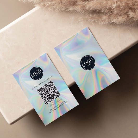 Carte De Visite Hologramme QR Code Site de médias sociaux