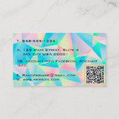 Carte De Visite Hologramme simulé de pierre opale moderne (Dos)