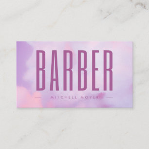 Carte De Visite Hologramme violet du coiffeur du salon de coiffure