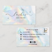 CARTE DE VISITE HOLOGRAPGHIC FOIL PASTEL COULEUR RÉTRO TENDANCE (Devant / Derrière)