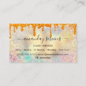 Carte De Visite Holograph Drips Confetti Maquillage Lashes Nails (Dos)