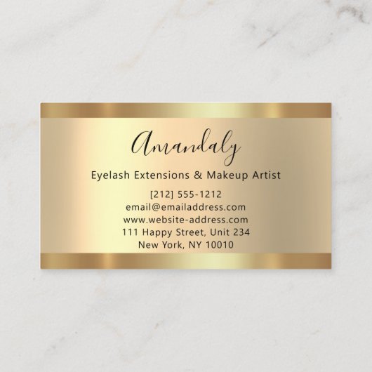 Carte De Visite Holograph Gold Marble Copper Frame Event (Dos)