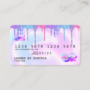 Carte De Visite Holograph Pastel unicorn Modern Credit Card Style