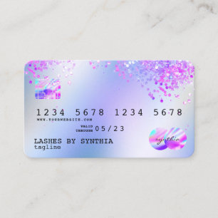 Carte De Visite Holograph Pastel unicorn Modern Credit Card Style
