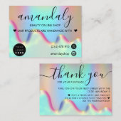 Carte De Visite Holograph Shop Merci Code remise Ombre (Devant / Derrière)