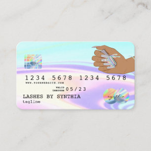 Carte De Visite Holograph Unicorne Credit Card Nail Tech