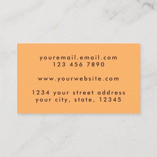 Carte De Visite Holographe Arc-en-ciel bleu orange Tan (Dos)