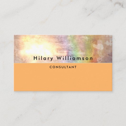 Carte De Visite Holographe Arc-en-ciel bleu orange Tan (Devant)