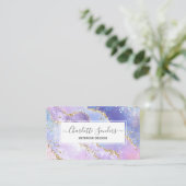 Carte De Visite Holographe arc-en-ciel or moderne (Debout devant)