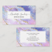 Carte De Visite Holographe arc-en-ciel or moderne (Devant / Derrière)